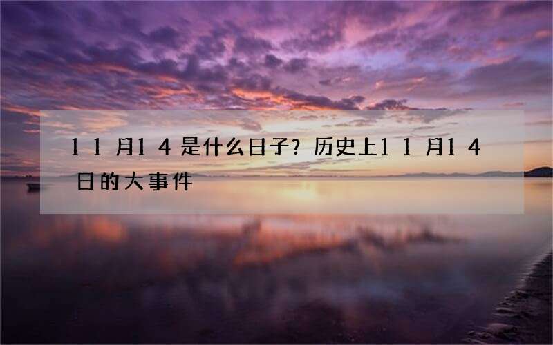 11月14是什么日子？历史上11月14日的大事件