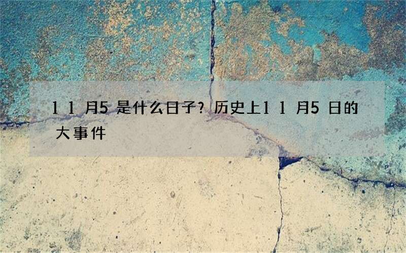 11月5是什么日子？历史上11月5日的大事件