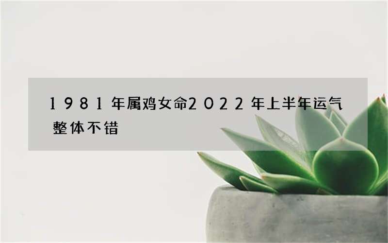 1981年属鸡女命2022年上半年运气整体不错