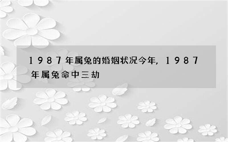 1987年属兔的婚姻状况今年,1987年属兔命中三劫
