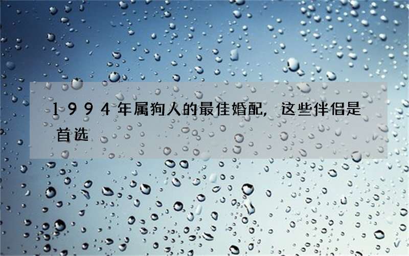 1994年属狗人的最佳婚配,这些伴侣是首选