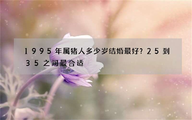 1995年属猪人多少岁结婚最好？25到35之间最合适