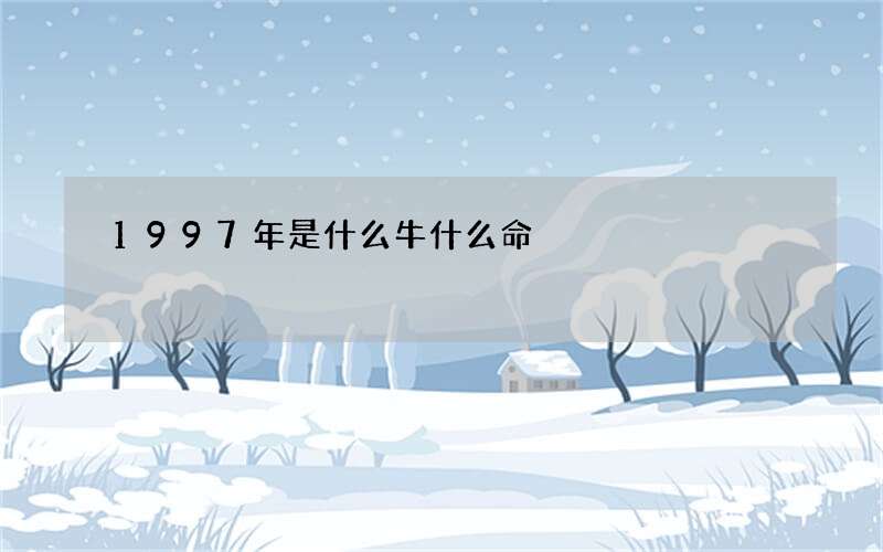 1997年是什么牛什么命