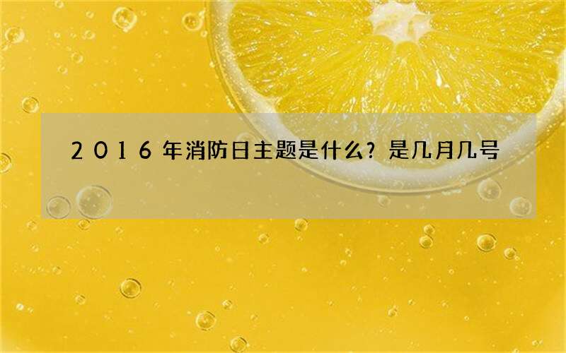 2016年消防日主题是什么？是几月几号