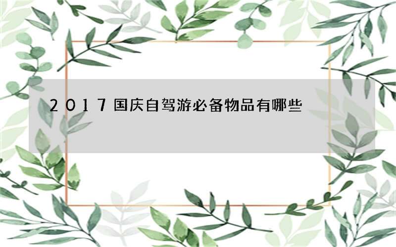 2017国庆自驾游必备物品有哪些