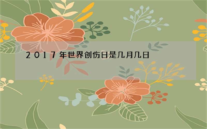 2017年世界创伤日是几月几日