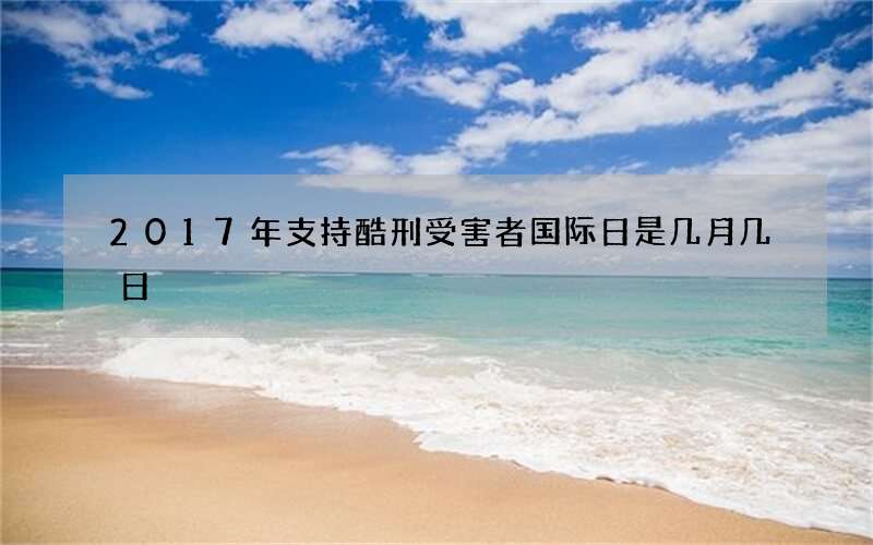 2017年支持酷刑受害者国际日是几月几日