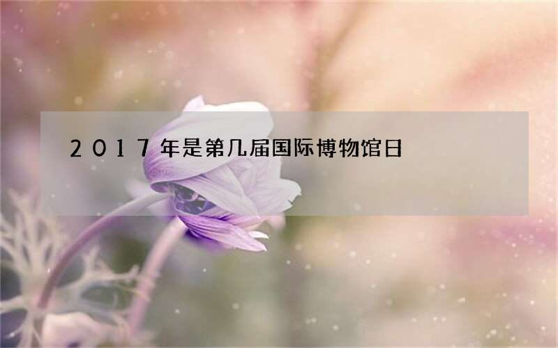 2017年是第几届国际博物馆日