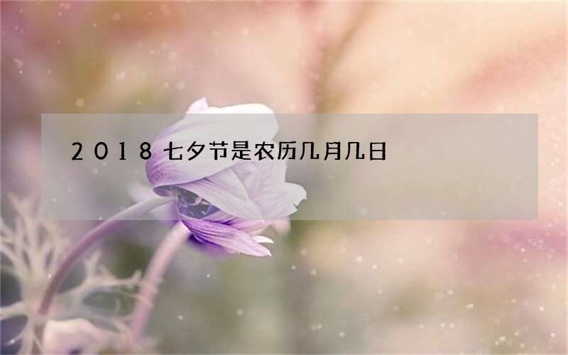 2018七夕节是农历几月几日