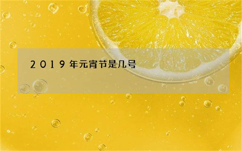 2019年元宵节是几号