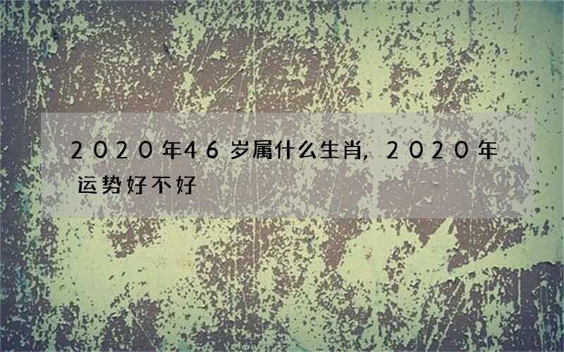 2020年46岁属什么生肖,2020年运势好不好