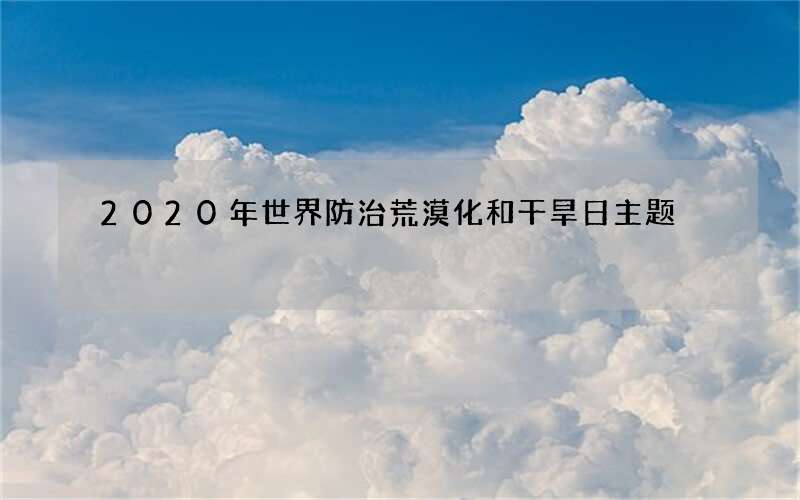 2020年世界防治荒漠化和干旱日主题