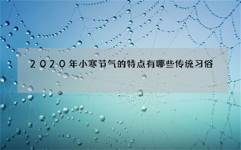 2020年小寒节气的特点有哪些传统习俗