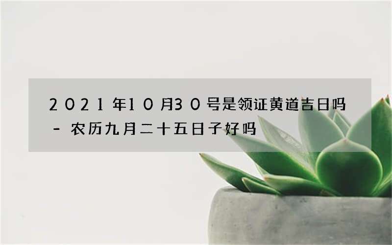 2021年10月30号是领证黄道吉日吗-农历九月二十五日子好吗