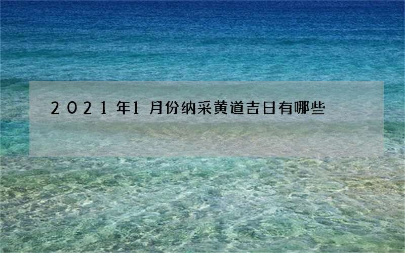 2021年1月份纳采黄道吉日有哪些