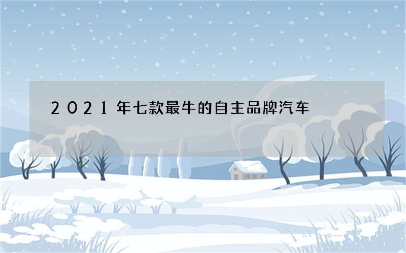 2021年七款最牛的自主品牌汽车