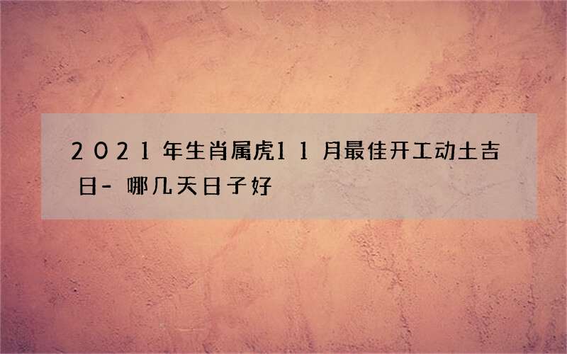 2021年生肖属虎11月最佳开工动土吉日-哪几天日子好