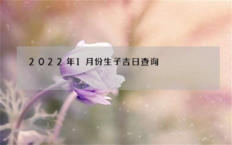 2022年1月份生子吉日查询
