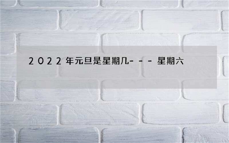 2022年元旦是星期几---星期六