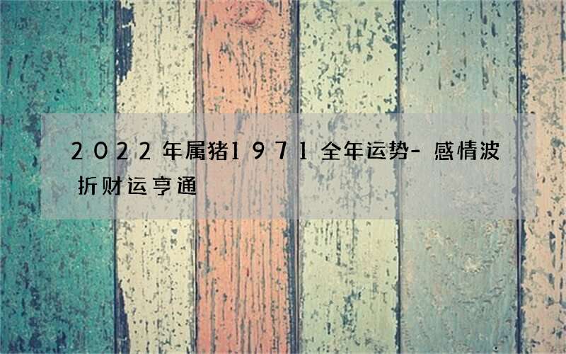 2022年属猪1971全年运势-感情波折财运亨通