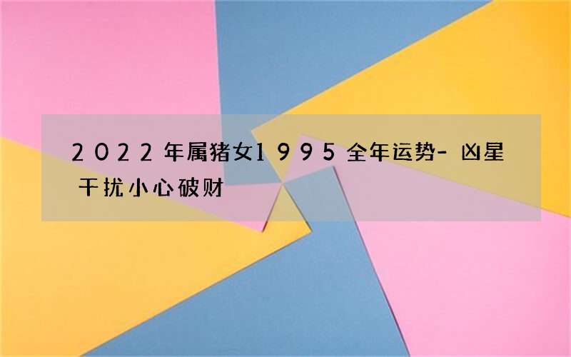 2022年属猪女1995全年运势-凶星干扰小心破财