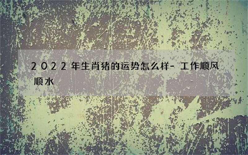 2022年生肖猪的运势怎么样-工作顺风顺水