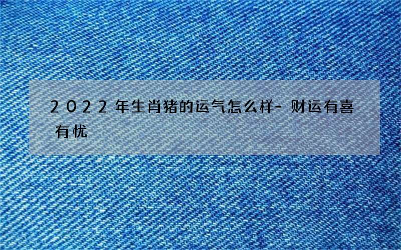 2022年生肖猪的运气怎么样-财运有喜有忧