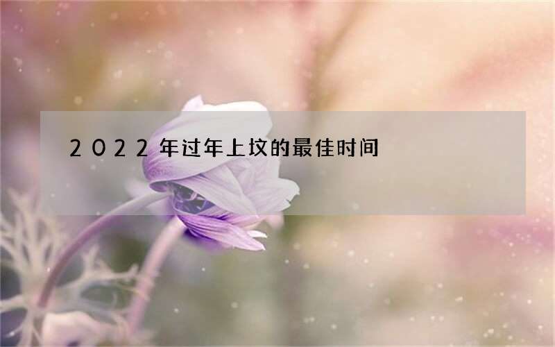 2022年过年上坟的最佳时间
