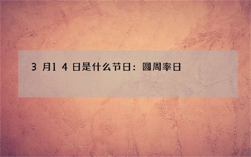 3月14日是什么节日：圆周率日