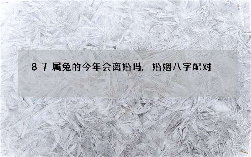 87属兔的今年会离婚吗,婚姻八字配对
