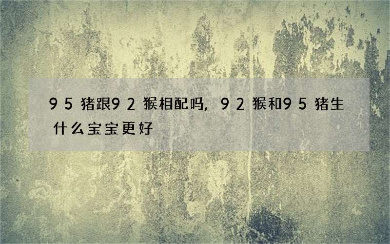 95猪跟92猴相配吗,92猴和95猪生什么宝宝更好