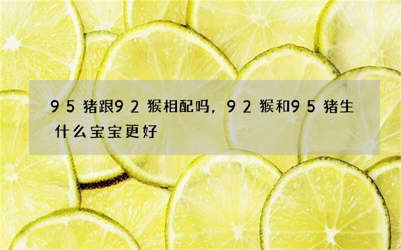 95猪跟92猴相配吗，92猴和95猪生什么宝宝更好