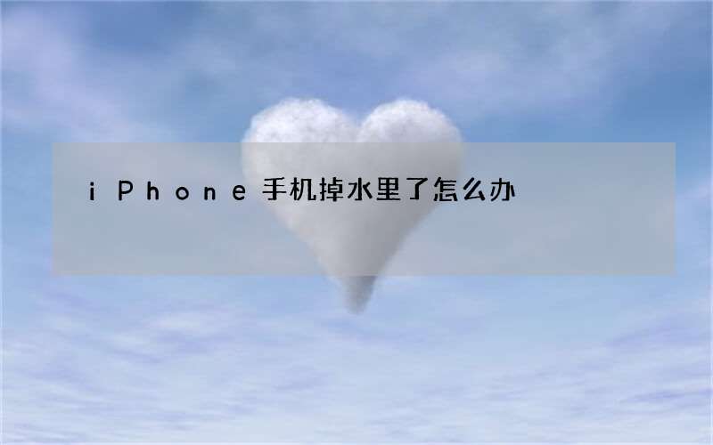 iPhone手机掉水里了怎么办?