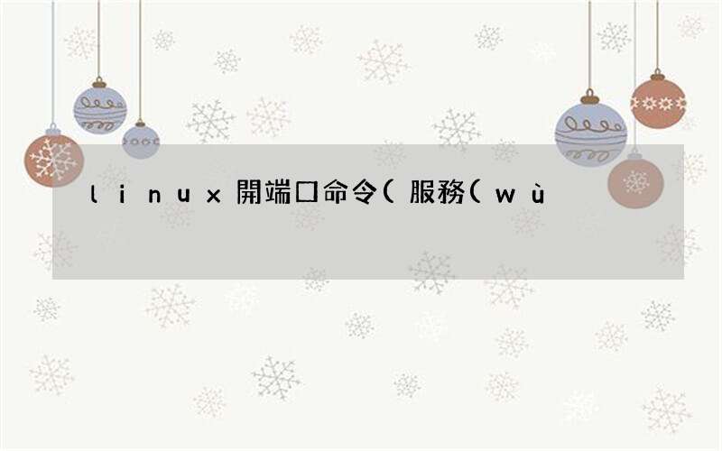 服務(wù)器開啟端口命令 linux開端口命令