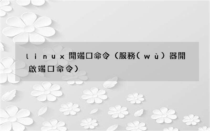 服務(wù)器開啟端口命令 linux開端口命令