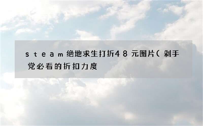 剁手党必看的折扣力度 steam绝地求生打折48元图片
