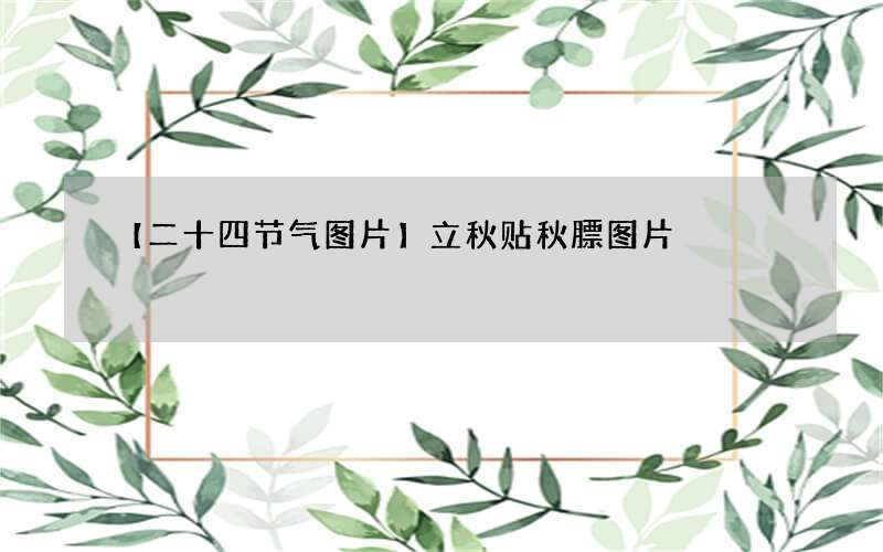 【二十四节气图片】立秋贴秋膘图片