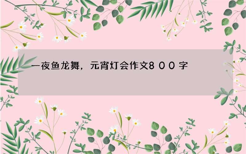 一夜鱼龙舞，元宵灯会作文800字