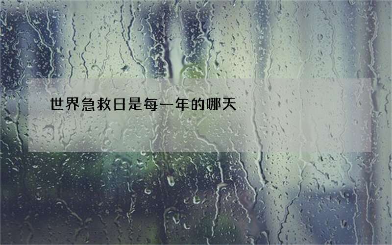 世界急救日是每一年的哪天