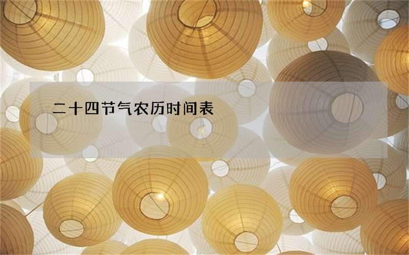 二十四节气农历时间表