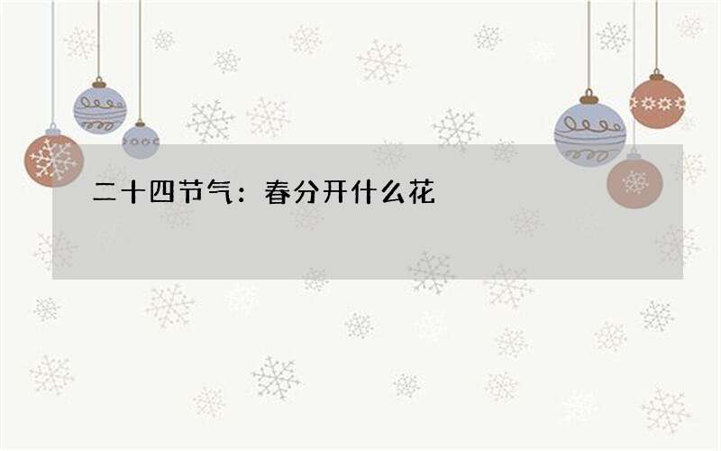 二十四节气：春分开什么花