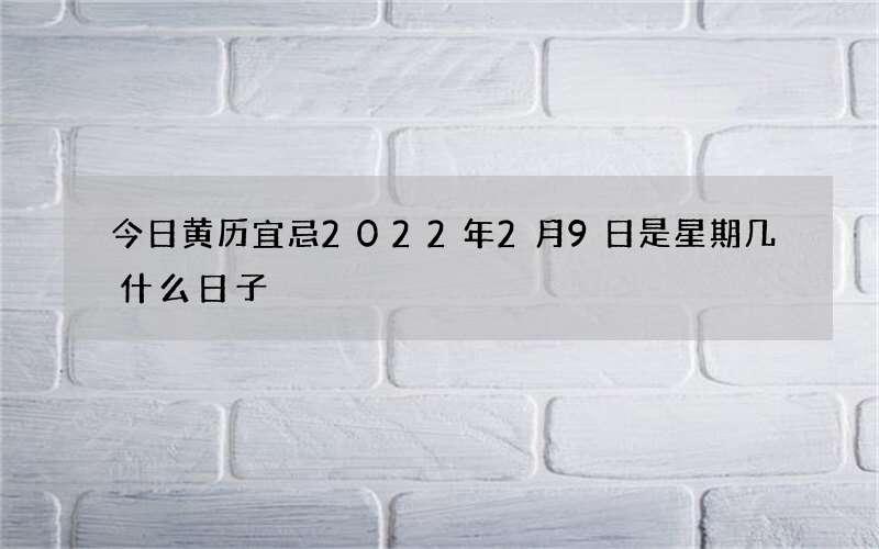 今日黄历宜忌2022年2月9日是星期几什么日子