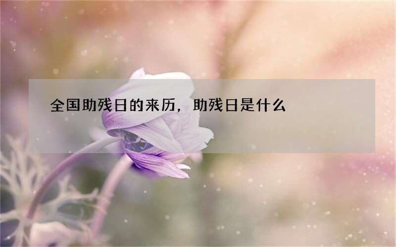 全国助残日的来历，助残日是什么
