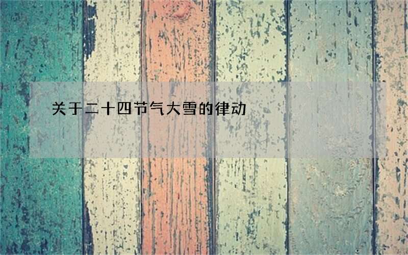关于二十四节气大雪的律动