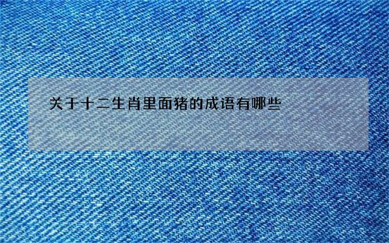 关于十二生肖里面猪的成语有哪些