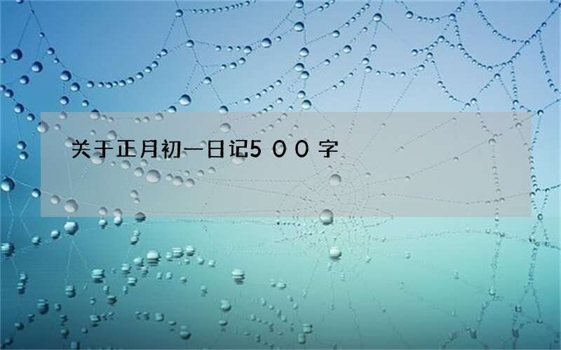 关于正月初一日记500字