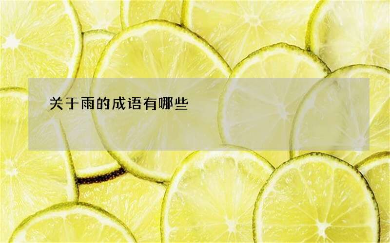 关于雨的成语有哪些