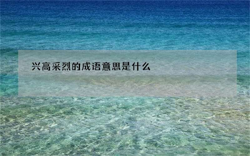 兴高采烈的成语意思是什么