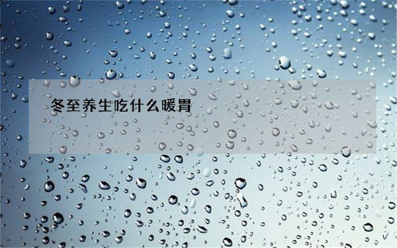 冬至养生吃什么暖胃
