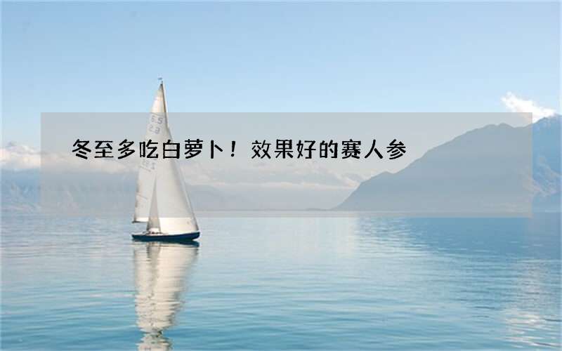 冬至多吃白萝卜！效果好的赛人参